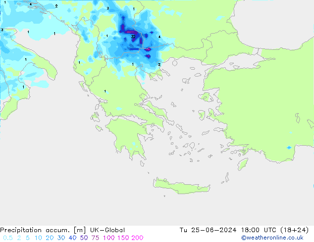 Precipitation accum. UK-Global Ter 25.06.2024 18 UTC