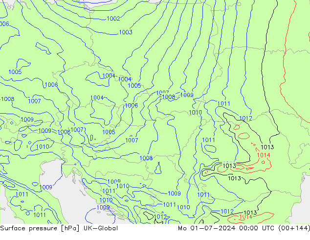 Luchtdruk (Grond) UK-Global ma 01.07.2024 00 UTC