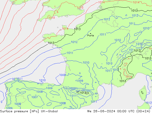 Yer basıncı UK-Global Çar 26.06.2024 00 UTC