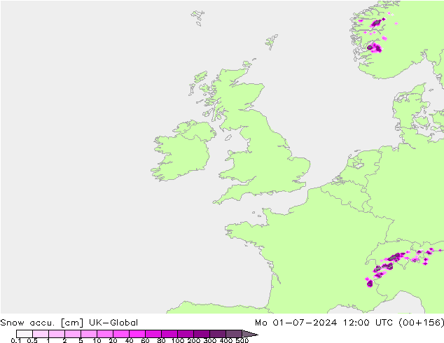 Snow accu. UK-Global lun 01.07.2024 12 UTC