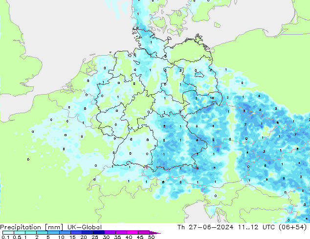 precipitação UK-Global Qui 27.06.2024 12 UTC