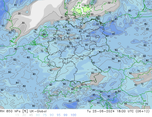 RH 850 hPa UK-Global wto. 25.06.2024 18 UTC