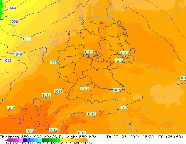 Thck 850-1000 hPa UK-Global Th 27.06.2024 18 UTC