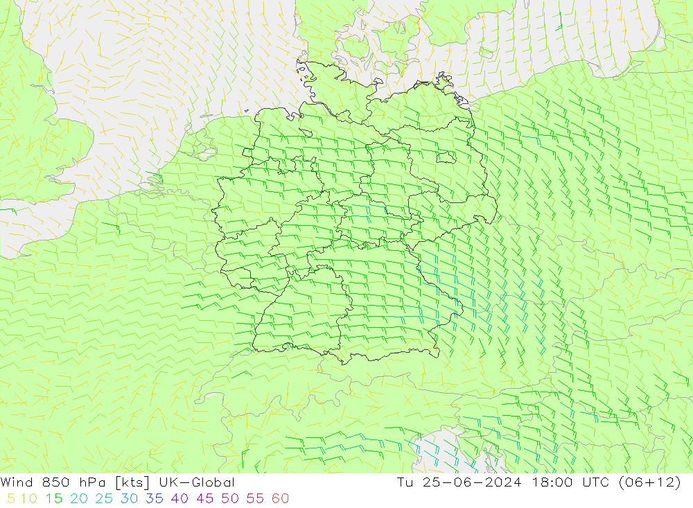 Wind 850 hPa UK-Global Di 25.06.2024 18 UTC