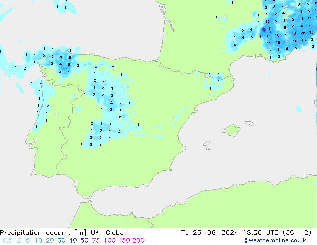 Precipitación acum. UK-Global mar 25.06.2024 18 UTC