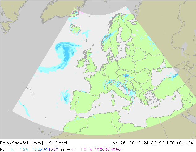Lluvia/nieve UK-Global mié 26.06.2024 06 UTC