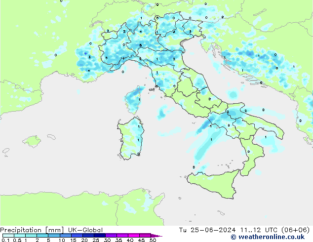 Precipitación UK-Global mar 25.06.2024 12 UTC