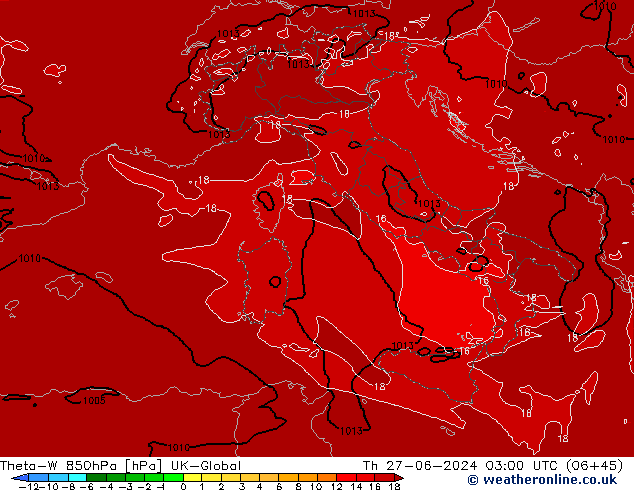 Theta-W 850hPa UK-Global do 27.06.2024 03 UTC