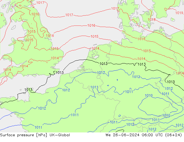 Bodendruck UK-Global Mi 26.06.2024 06 UTC