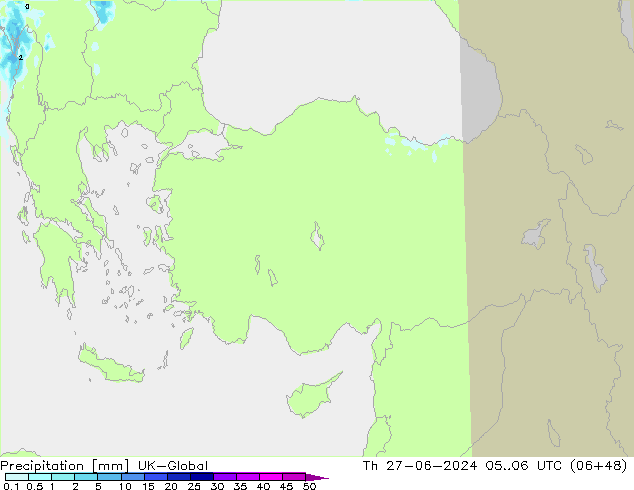 Precipitation UK-Global Th 27.06.2024 06 UTC