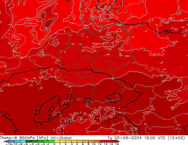 Theta-W 850hPa UK-Global di 25.06.2024 15 UTC