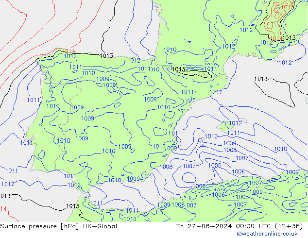 Yer basıncı UK-Global Per 27.06.2024 00 UTC