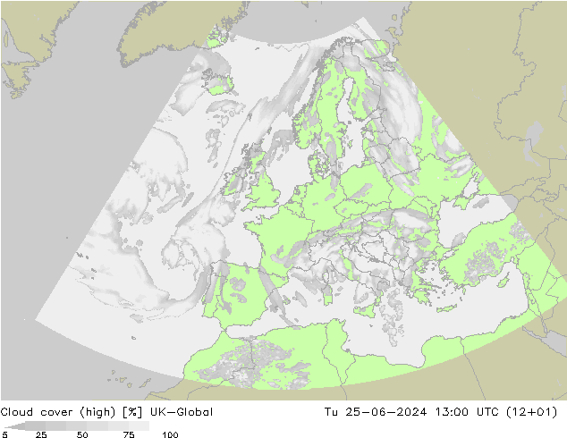 Bewolking (Hoog) UK-Global di 25.06.2024 13 UTC
