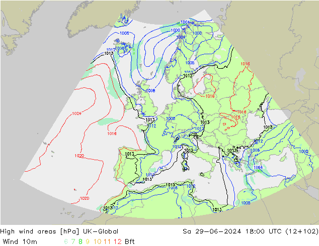 High wind areas UK-Global Sa 29.06.2024 18 UTC