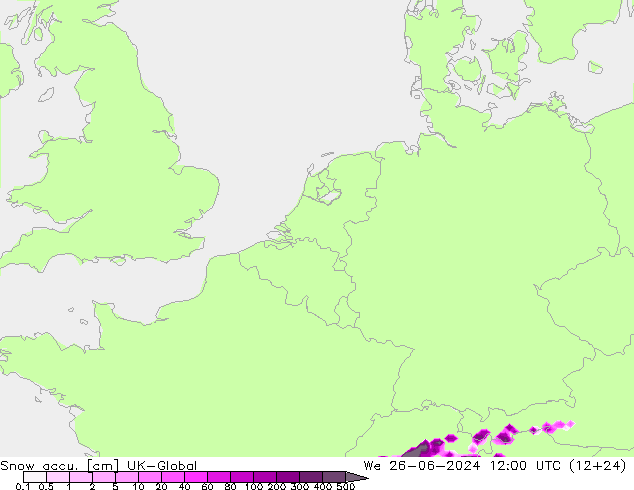 Snow accu. UK-Global We 26.06.2024 12 UTC