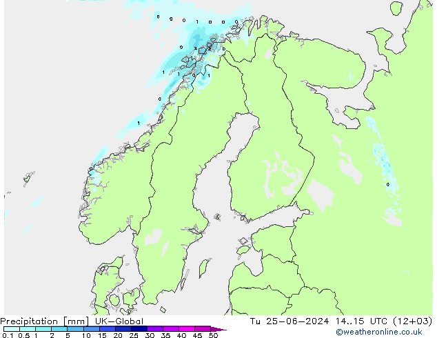 Précipitation UK-Global mar 25.06.2024 15 UTC