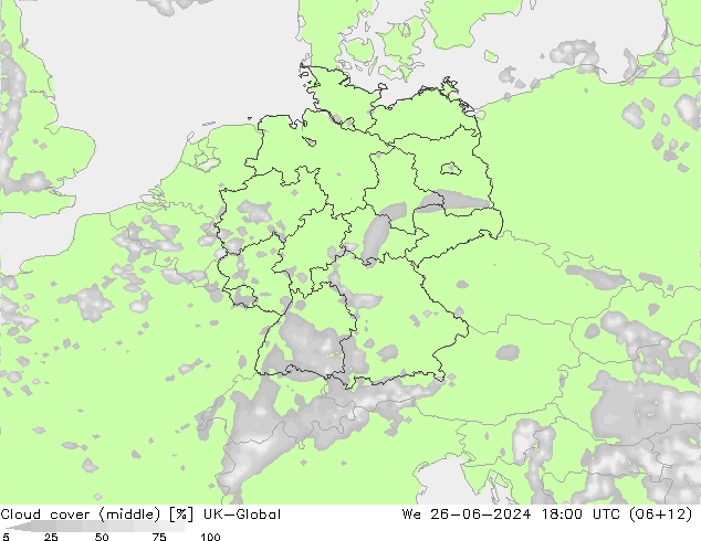 Nuages (moyen) UK-Global mer 26.06.2024 18 UTC