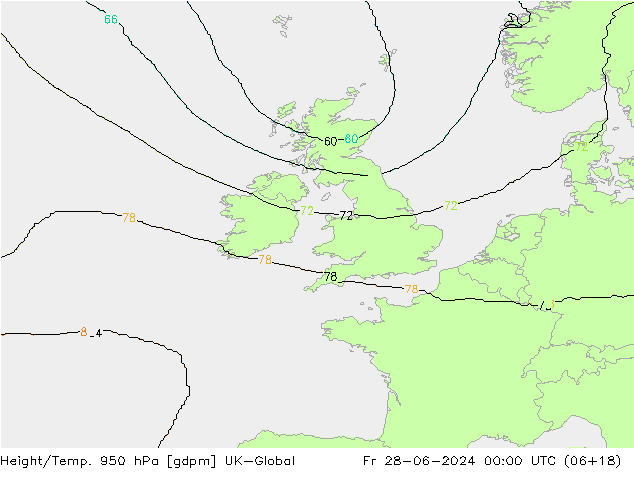 Geop./Temp. 950 hPa UK-Global vie 28.06.2024 00 UTC