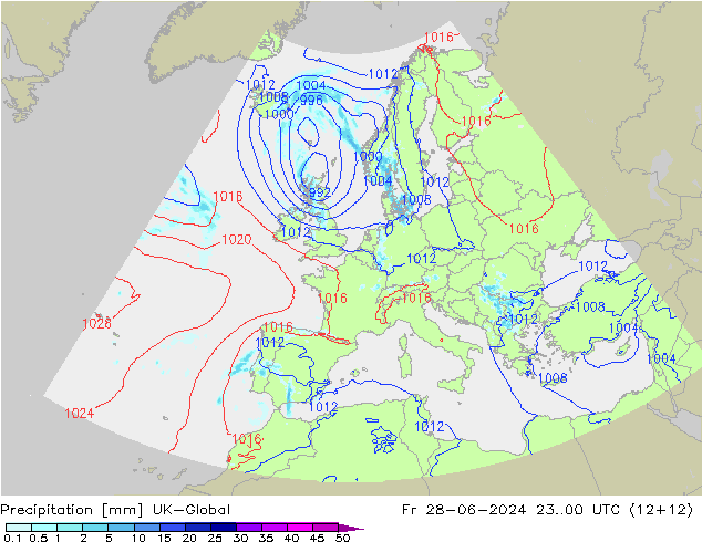 降水 UK-Global 星期五 28.06.2024 00 UTC
