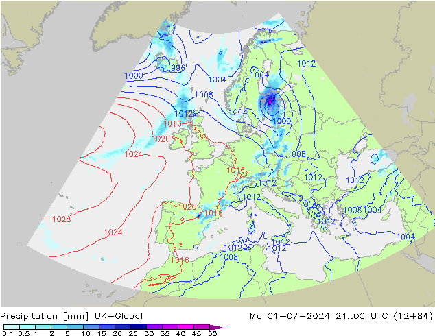 Neerslag UK-Global ma 01.07.2024 00 UTC