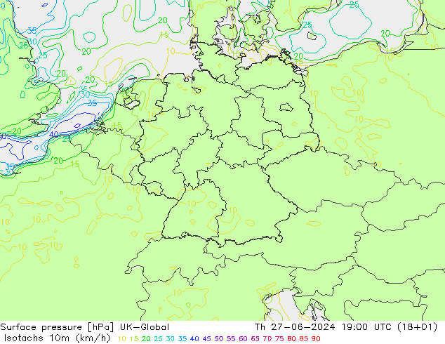 Isotachen (km/h) UK-Global do 27.06.2024 19 UTC