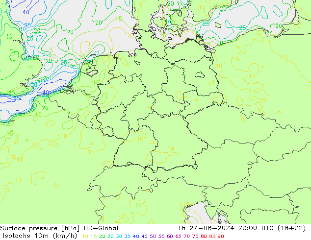 Isotachen (km/h) UK-Global do 27.06.2024 20 UTC