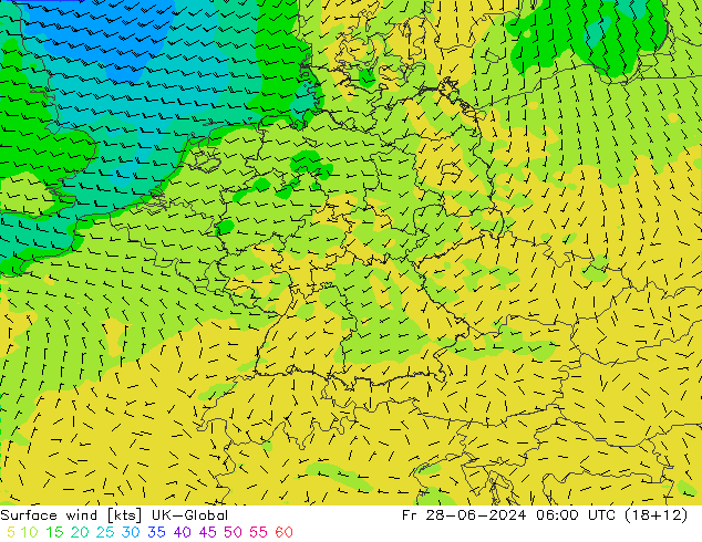 风 10 米 UK-Global 星期五 28.06.2024 06 UTC