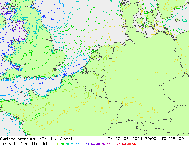 Isotachen (km/h) UK-Global do 27.06.2024 20 UTC