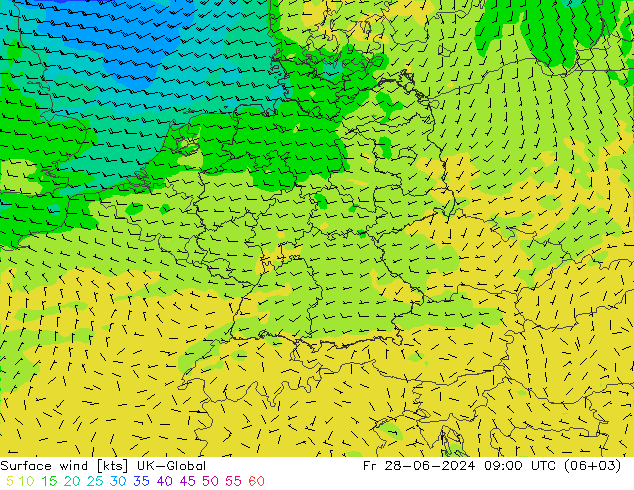 风 10 米 UK-Global 星期五 28.06.2024 09 UTC