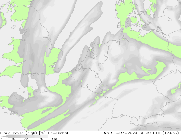 Bewolking (Hoog) UK-Global ma 01.07.2024 00 UTC