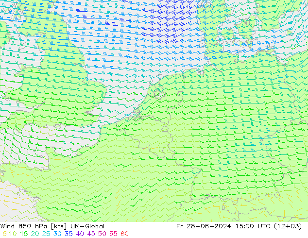 风 850 hPa UK-Global 星期五 28.06.2024 15 UTC
