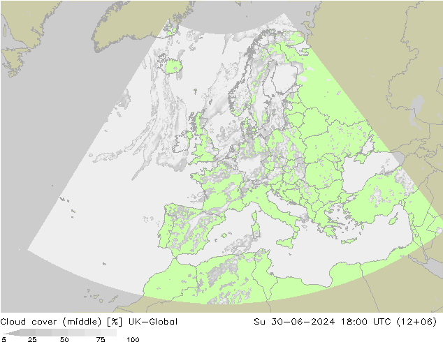 Bewolking (Middelb.) UK-Global zo 30.06.2024 18 UTC