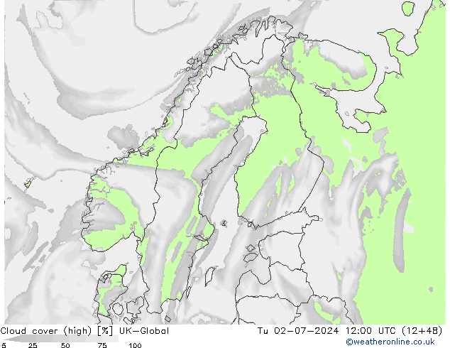 Bewolking (Hoog) UK-Global di 02.07.2024 12 UTC