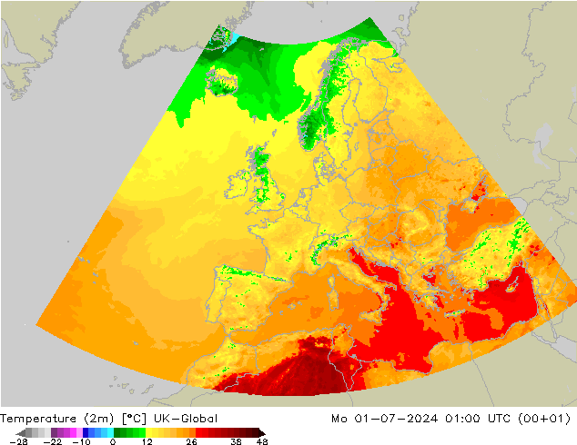 Temperatuurkaart (2m) UK-Global ma 01.07.2024 01 UTC