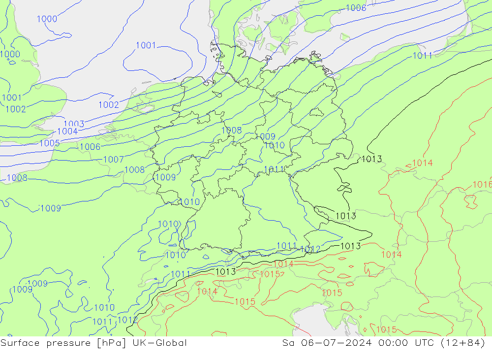 Luchtdruk (Grond) UK-Global za 06.07.2024 00 UTC