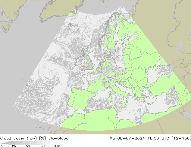 Bewolking (Laag) UK-Global ma 08.07.2024 18 UTC