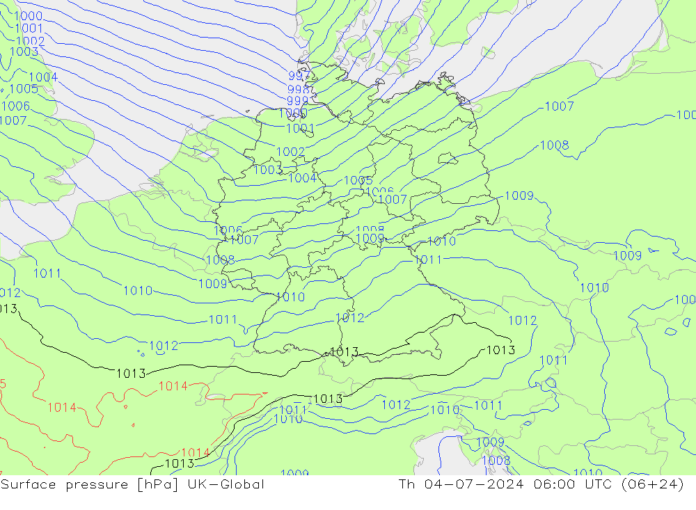 Luchtdruk (Grond) UK-Global do 04.07.2024 06 UTC