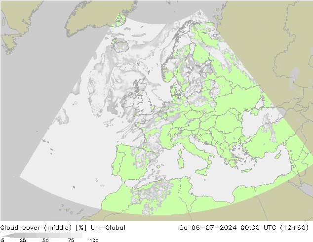 Bewolking (Middelb.) UK-Global za 06.07.2024 00 UTC