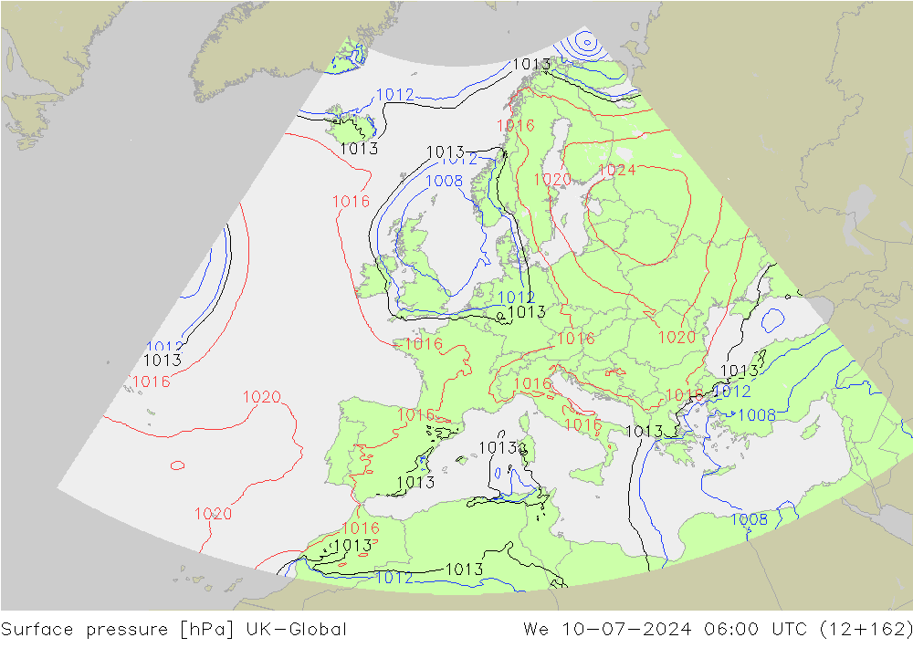 Luchtdruk (Grond) UK-Global wo 10.07.2024 06 UTC