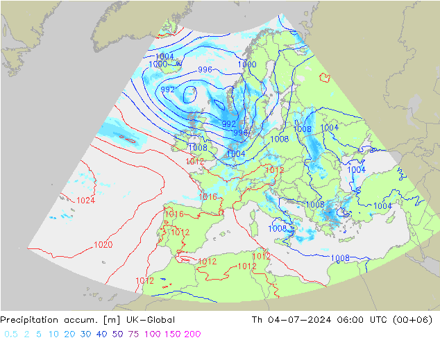 Totale neerslag UK-Global do 04.07.2024 06 UTC