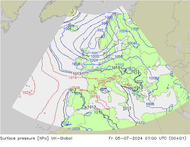 地面气压 UK-Global 星期五 05.07.2024 01 UTC
