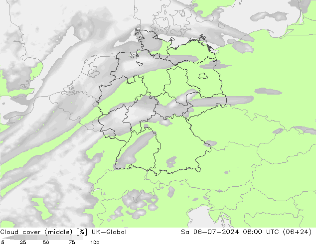 Bewolking (Middelb.) UK-Global za 06.07.2024 06 UTC