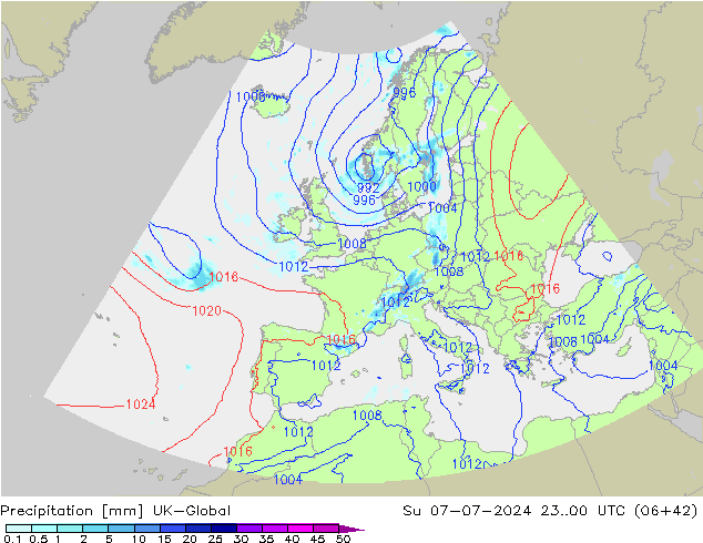 Neerslag UK-Global zo 07.07.2024 00 UTC