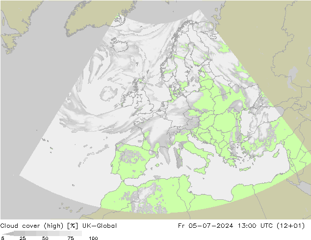 Bewolking (Hoog) UK-Global vr 05.07.2024 13 UTC