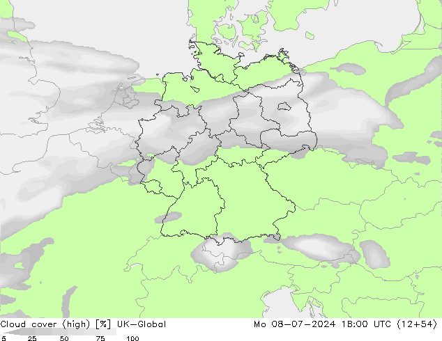 Bewolking (Hoog) UK-Global ma 08.07.2024 18 UTC