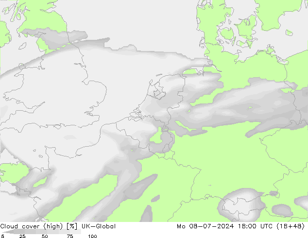 Bewolking (Hoog) UK-Global ma 08.07.2024 18 UTC
