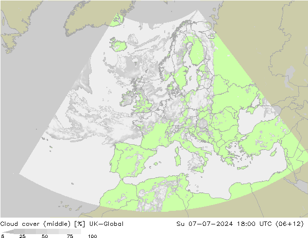 Bewolking (Middelb.) UK-Global zo 07.07.2024 18 UTC
