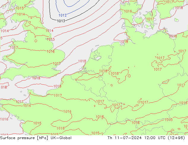 Luchtdruk (Grond) UK-Global do 11.07.2024 12 UTC