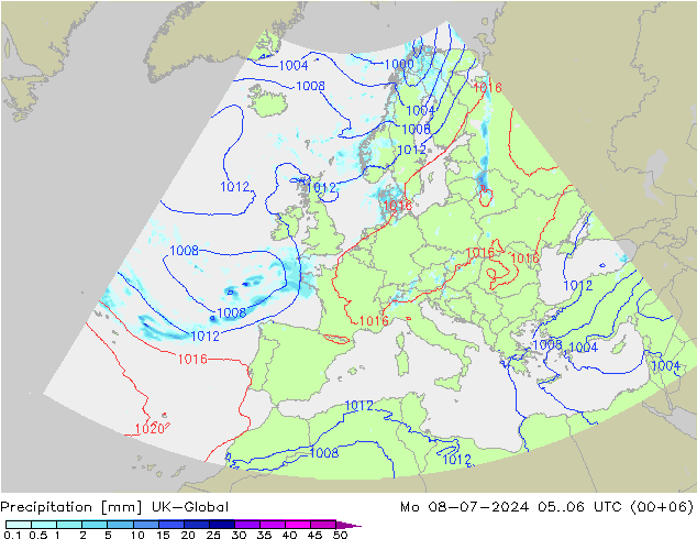 Neerslag UK-Global ma 08.07.2024 06 UTC