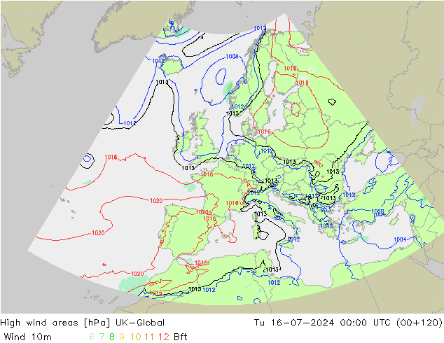 Windvelden UK-Global di 16.07.2024 00 UTC